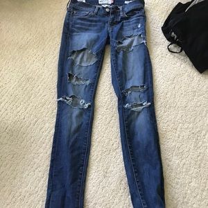Lucky Brand ripped straight jeans